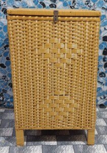Beautiful wood Hand Made Laundry Basket ( Plastic & Wood )