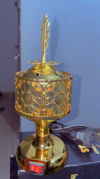 Brûleur d'encens électrique doré