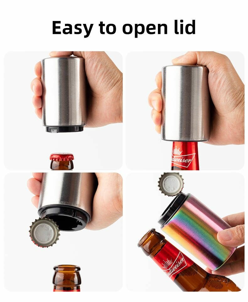 Décapsuleur magnétique à poussoir