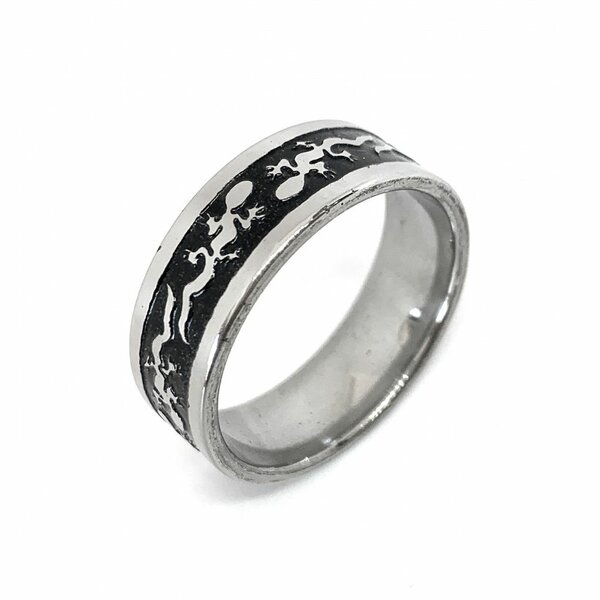 Bague Homme Lézard Acier Inox