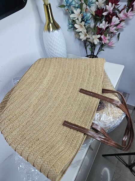 Sac de Plage en Paille Chic