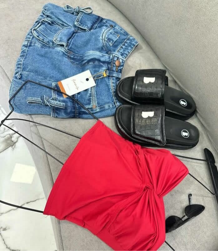 Short en jean brodé femme