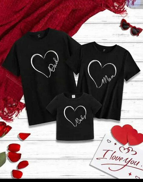 T-shirt famille amour coeur