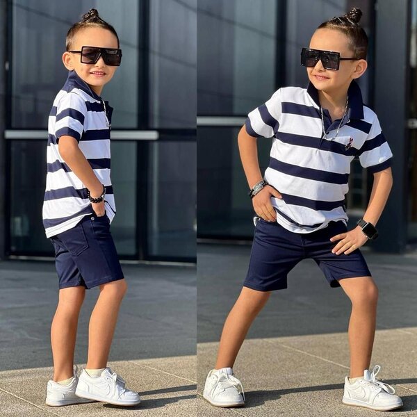 Ensemble polo rayé enfant