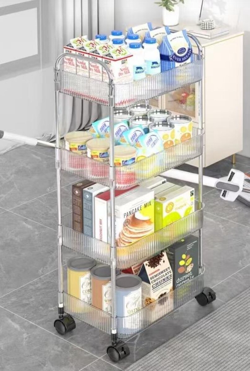 Glass Trolley/shelves 3 Tires