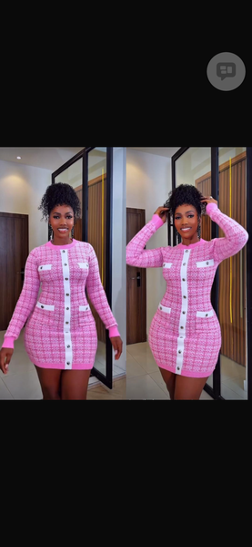 Robe moulante rose élégante