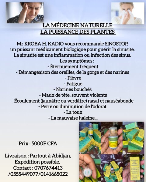 Sinostop - Soulagement Sinusite Naturel