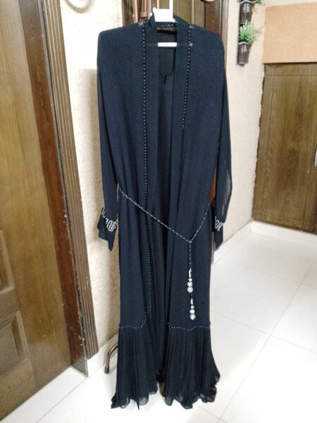 Double Abaya /High Multi Chiffon Upper/Nida Fabric