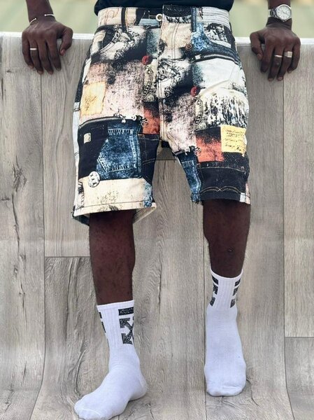 Shorts en jean imprimés
