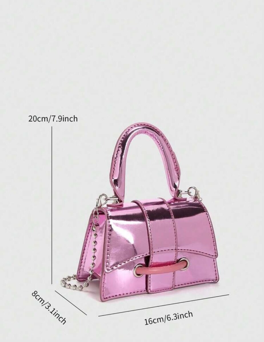 Metallic pink mini handbag