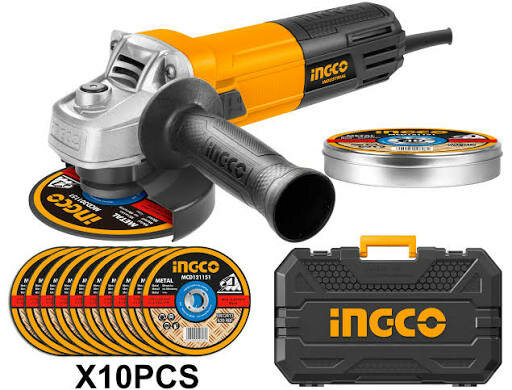 Meuleuse d'angle INGCO avec 10 disques de coupe