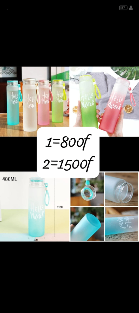 Bouteille d'eau en verre 480ml