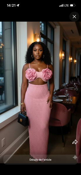 Robe Maxi Femme Rose Élégante