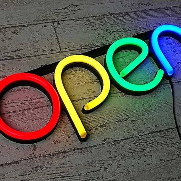 Enseigne Néon "Open" Colorée