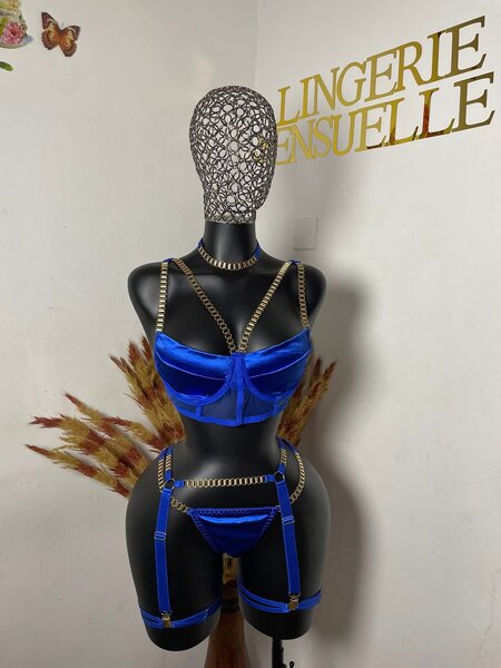 Ensemble Lingerie Bleu Sensuel
