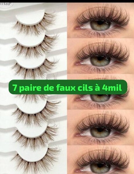 7 Paires Faux Cils Naturels