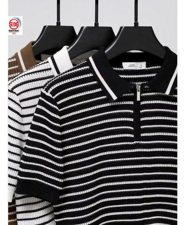 Polo en tricot à rayures