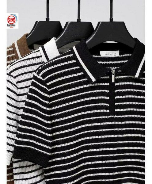 Polo en tricot à rayures