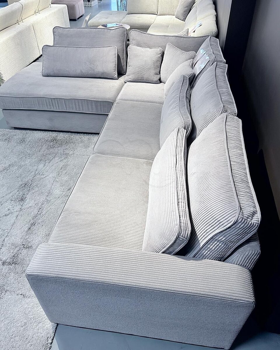 Canapé d'angle en tissu gris