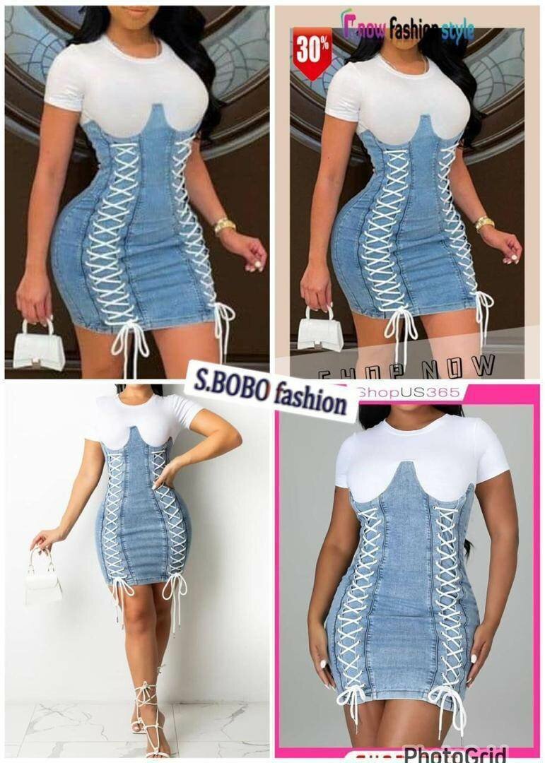 Robe moulante en jean