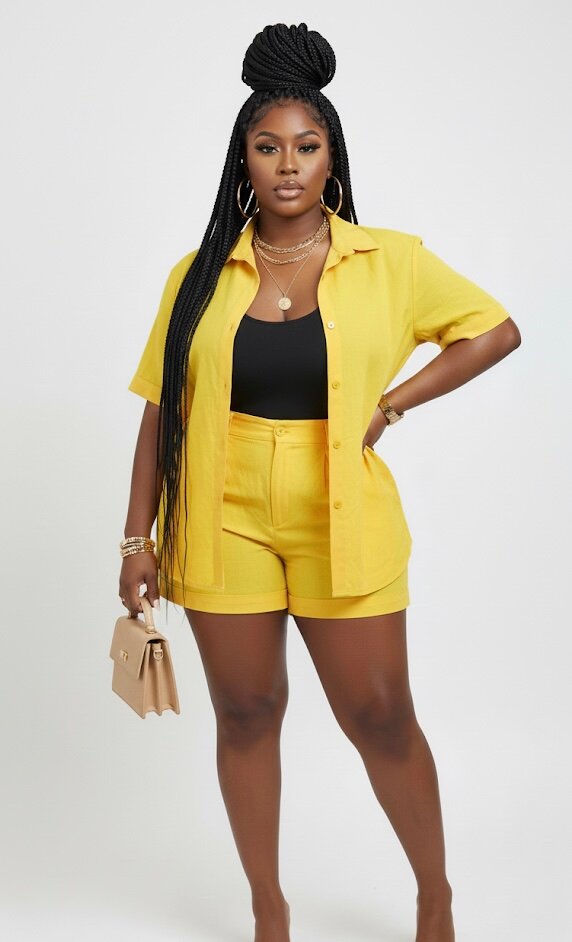 Ensemble court jaune chic