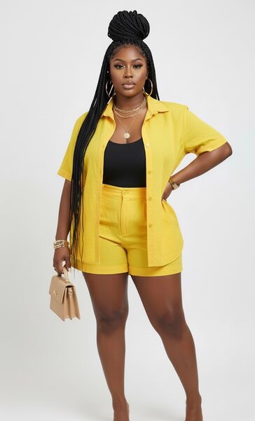 Ensemble court jaune chic