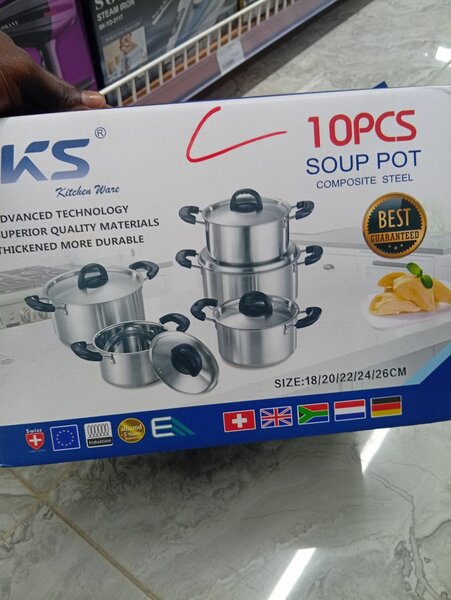Set de casseroles en acier inoxydable 10 pièces