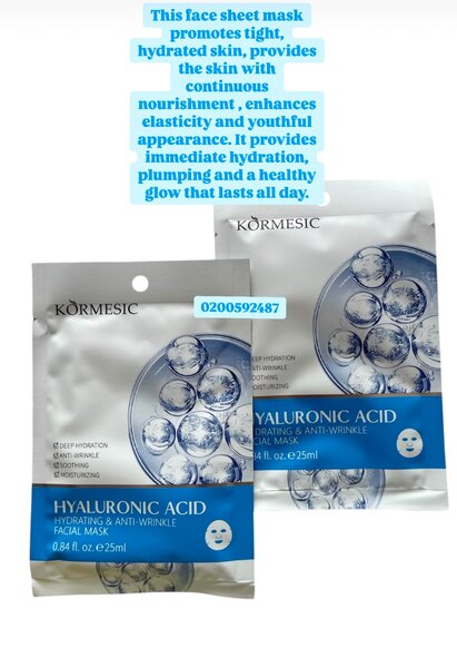Hyaluronic acid facial sheet mask