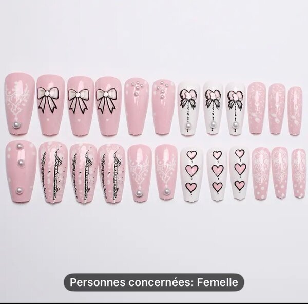 Ongles Artificiels Roses Élégants