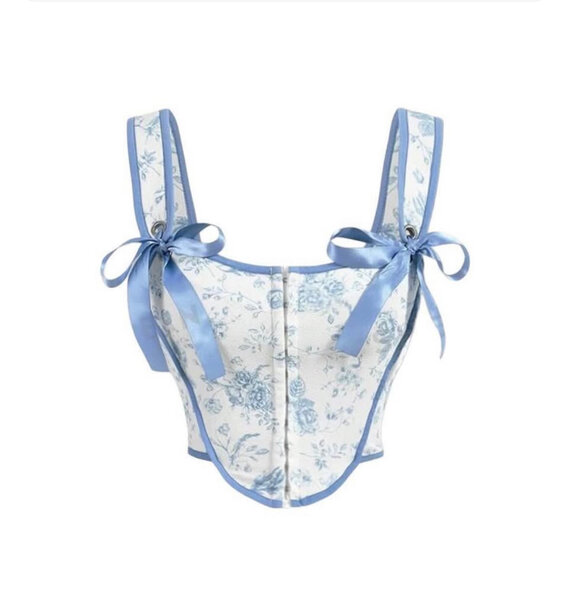 Blue ribbon corset