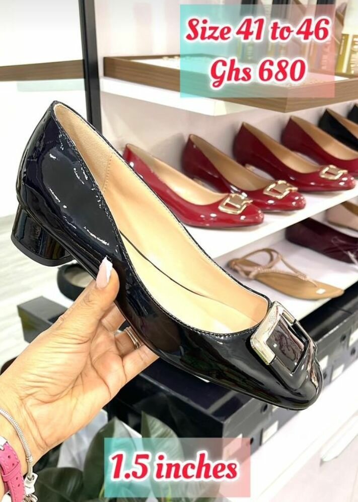 Plus Size Low Heel Fab Square Toe Black