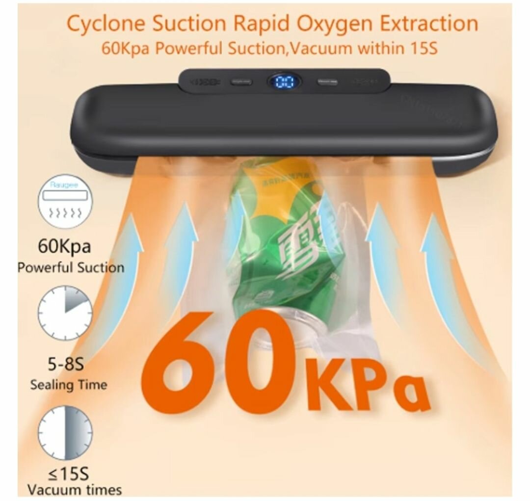 VACUUM SEALER 11.8INCH MAX WIDTH WITH 10 SEALING BAGS & LED