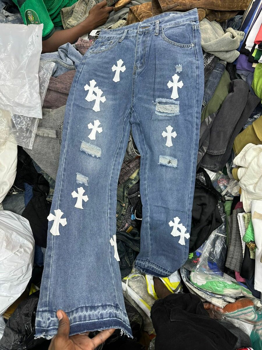 Jeans patchwork rétro unisexes