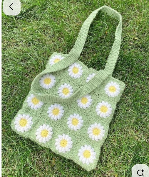 Sac crochet marguerites coloré