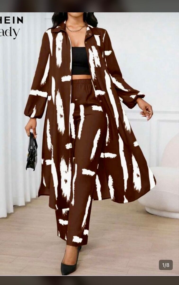 Ensemble imprimé marron chic
