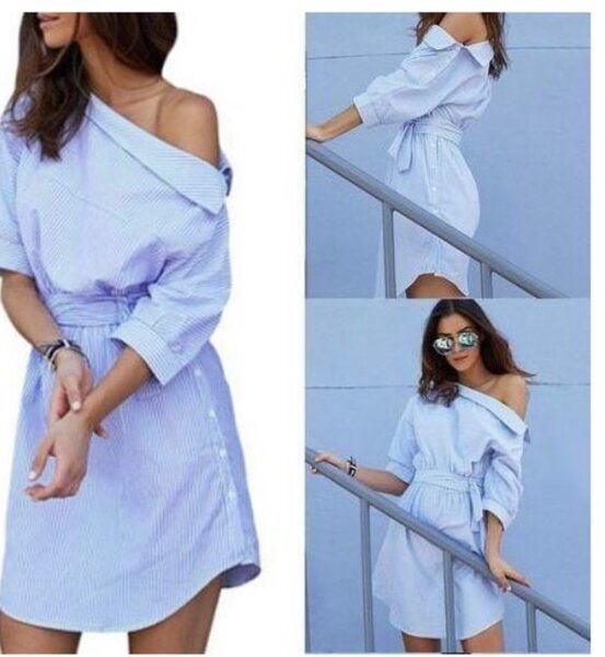 Robe Chemise Épaule Dénudée
