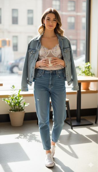 Bustier brodé floral féminin