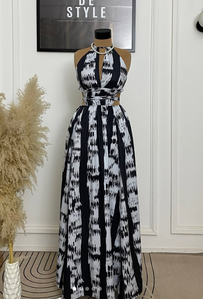 DAINTY TIE BACK MAXI DRESS.