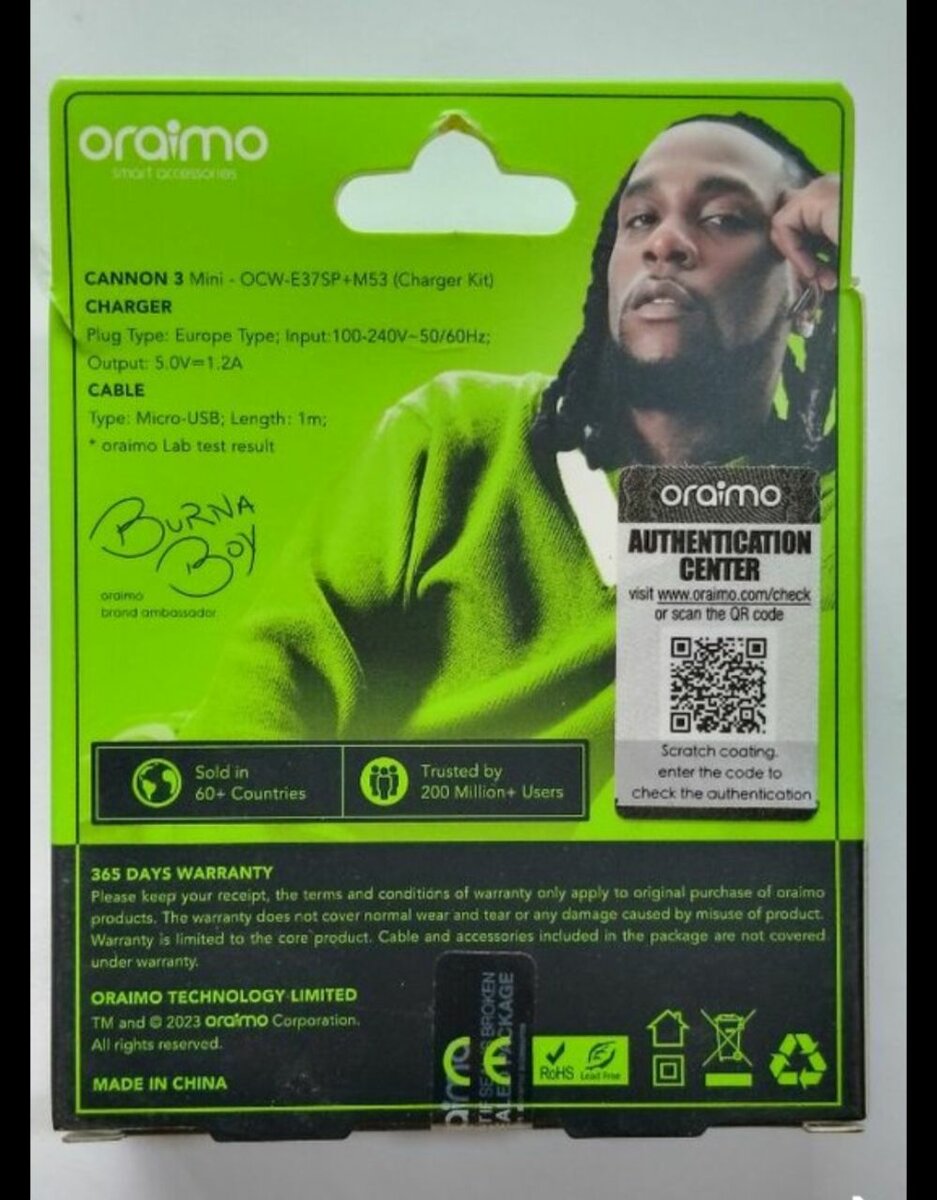 Chargeur Micro-USB Oraimo