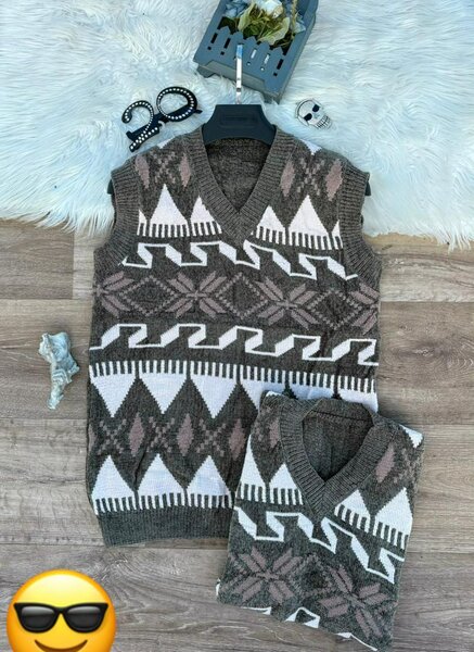 Pulls sans manches en tricot jacquard