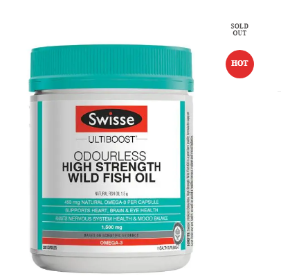 Swisse Ultiboost Odourless High Strength Wild Fish Oil