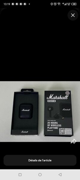 Écouteurs Bluetooth Marshall