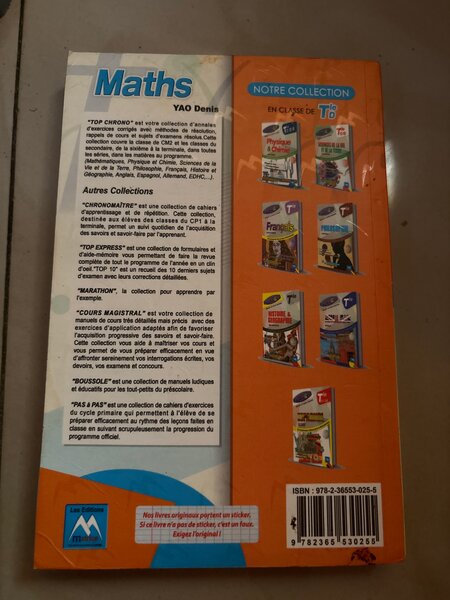 Manuel Maths Terminale Bac 2023