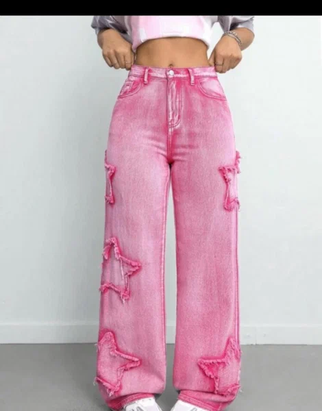 Jean large rose étoiles