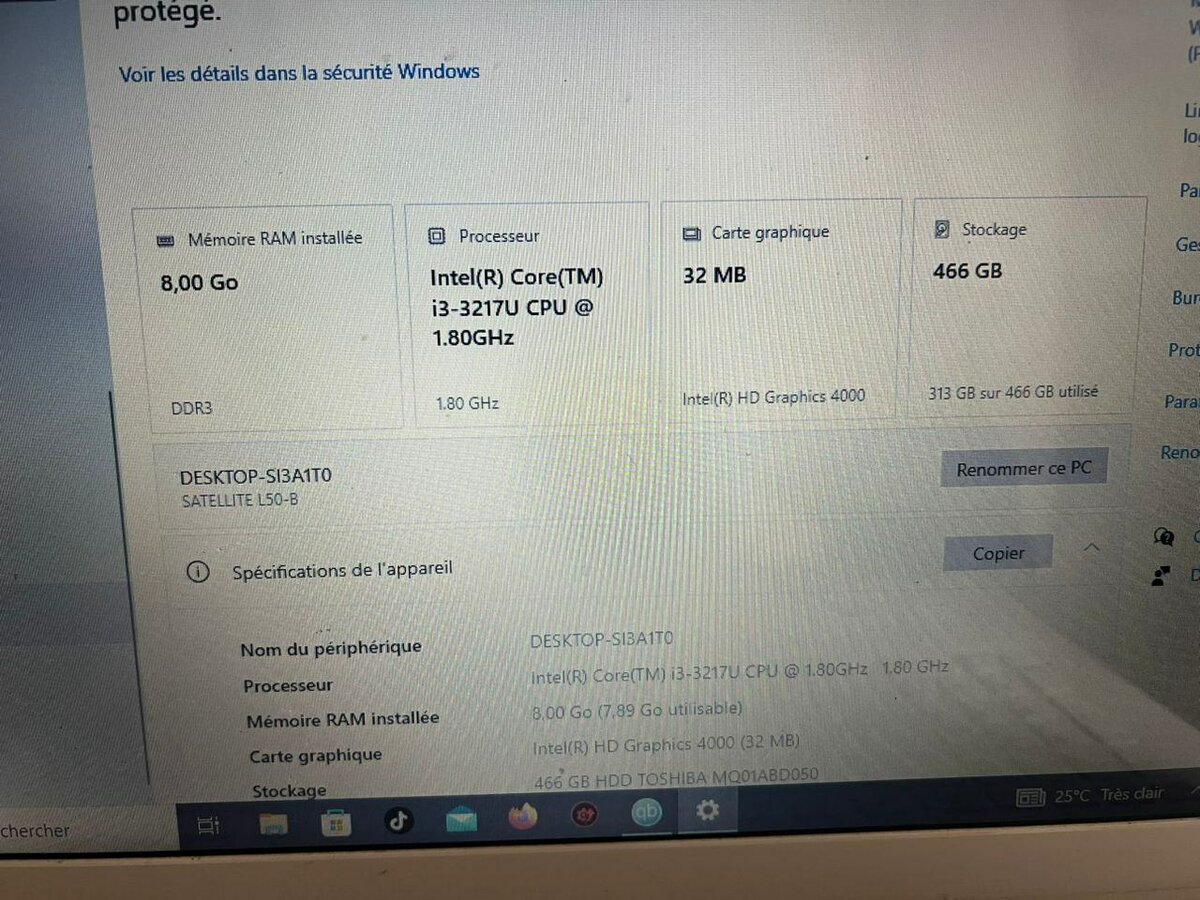 Ordinateur portable Toshiba 15.6"