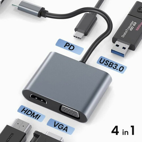 Adaptateur USB-C 4K 4-en-1