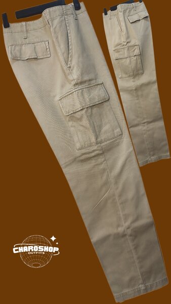 Pantalon cargo beige homme