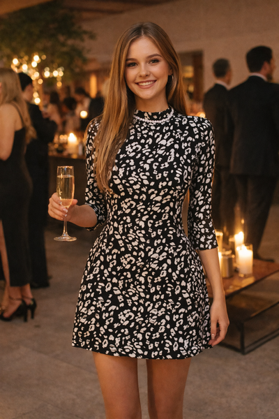 Robe élégante à imprimé léopard
