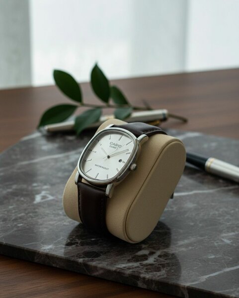 Montre élégante en cuir