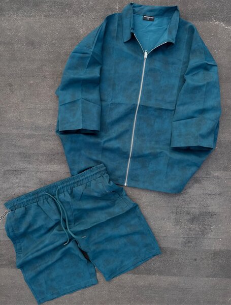 Ensemble veste et short bleu